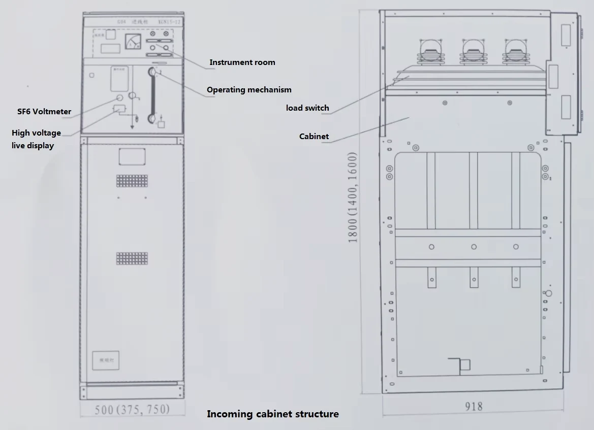 12KV SF6 Gas Metal Ring Network Switchgear